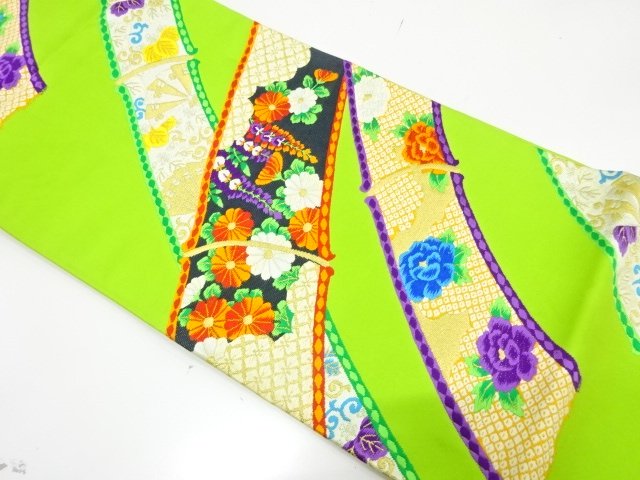 JAPANESE FUKURO OBI / WOVEN FLORAL PLANTS